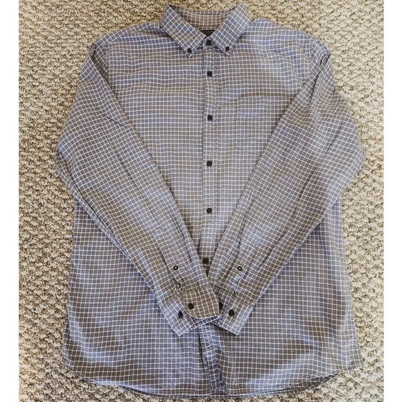 Banana Republic Other - Banana Republic Men's XL Gray White‎ Slim Fit Luxe Flannel Button Down Shirt
